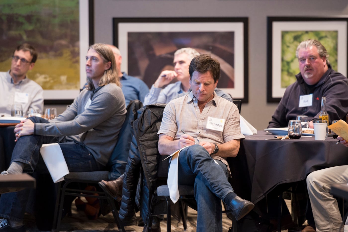 Frontier Angels investors at a pitch event